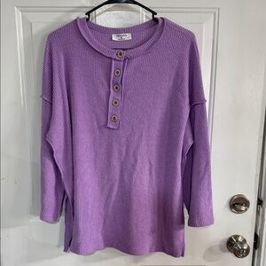 Zenana Outfitters Lavender Button Down Shirt